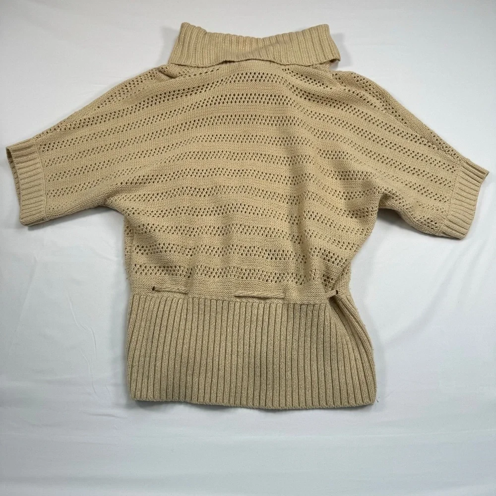 United States Sweaters 1/2 Sleeve Cowl Neck Top Womens Size XL Tan